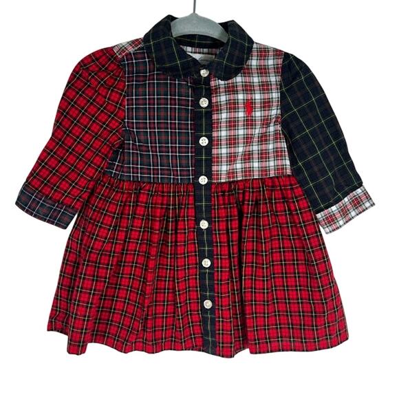 Polo by Ralph Lauren Other - POLO RALPH LAUREN Baby Toddler Shirtdress 3M Months Mixed Plaid-Print Holiday